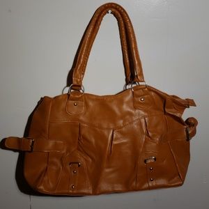 No brand tan shoulder handbag